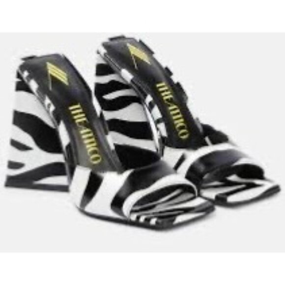 The Attico Devon Zebra Print 115mm Sandals Size 5 - Picture 10 of 15